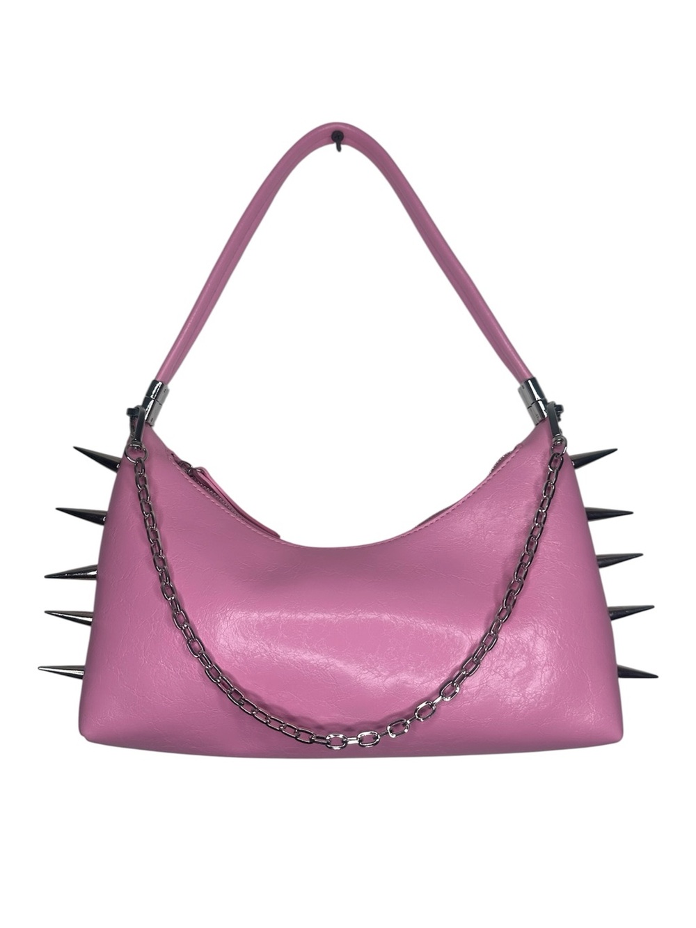 Pink Silver Studded Shoulder bag 
Wicked misfits